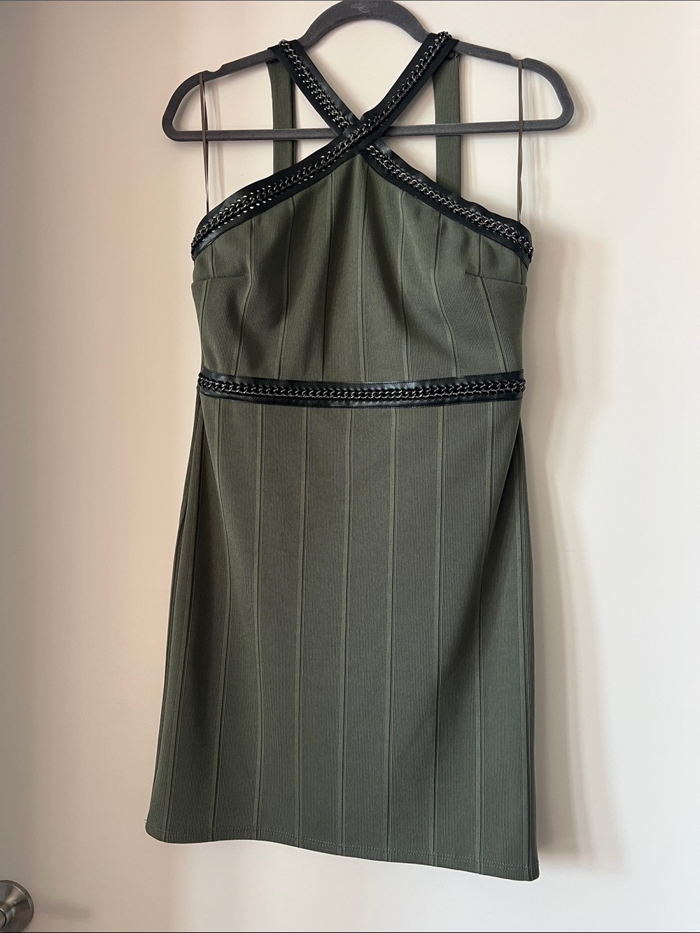 Olive Green Cross-Strap Cocktail Dress Topshop